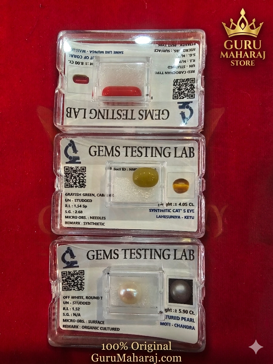 मोती, मूंगा, लहसुनियां उपरत्न रत्न 💯% ओरिजनल